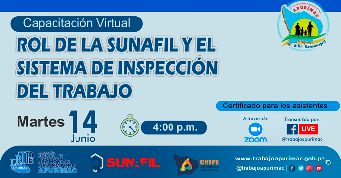 Capacitación virtual gratuita acerca del rol de la Sunafil y el sistema