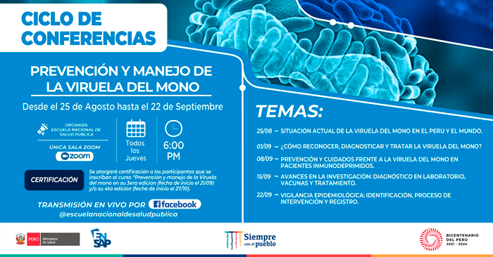 Ciclo de conferencias virtuales gratuitas en prevención y manejo de la