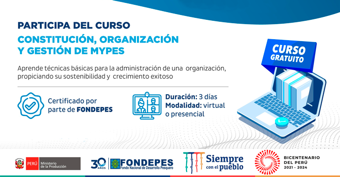 Curso Gratuito Fondepes Constituci N Organizaci N Y Gesti N De Mypes