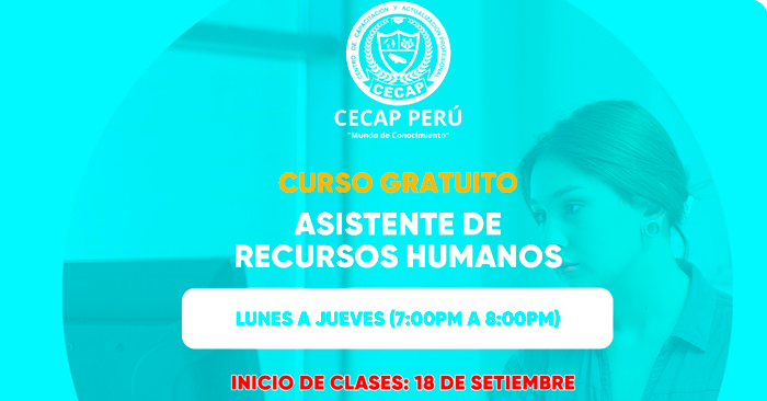 Curso gratis online Asistente de recursos humanos de CECAP PERÚ