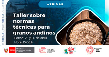 Webinar online "Normas Técnicas para granos andinos"  del MINCETUR