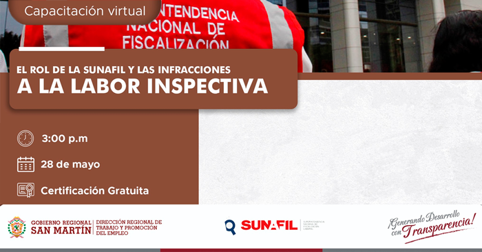 Capacitación online gratis El rol de la sunafil y las infracciones a