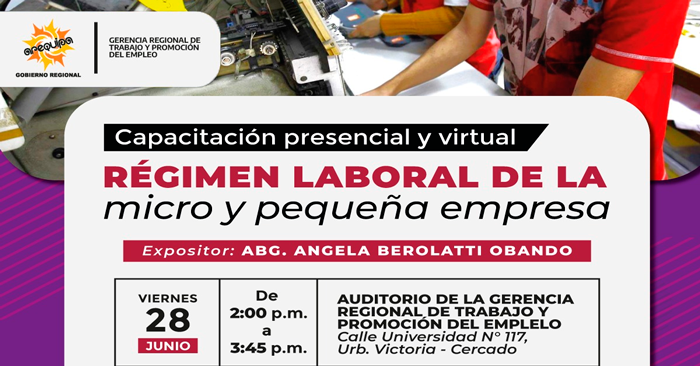 Capacitación semipresencial Régimen laboral de la micro y pequeña empresa