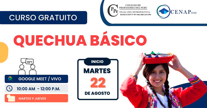 Curso Gratis Online "Quechua Básico" De CENAP PERÚ