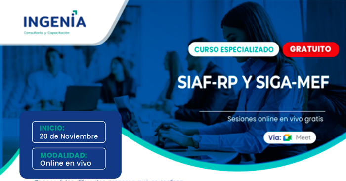 Curso Online Gratis SIAF RP Y SIGA MEF De INGENIA CYC