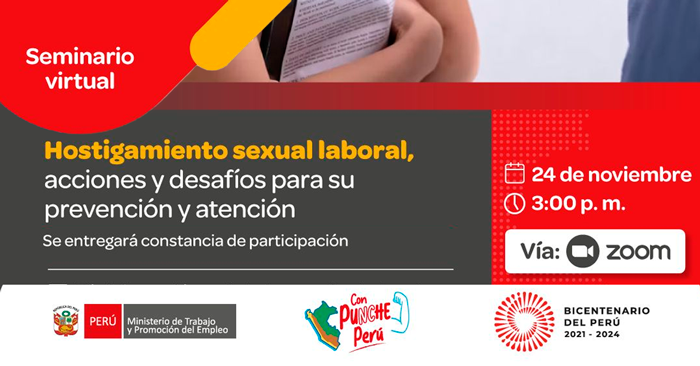 Taller online gratis Hostigamiento sexual laboral acciones y desafíos para su prevención y