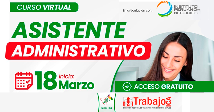 Curso Online Gratis "Asistente Administrativo" DRTPE - Ica