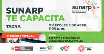 Charla online gratis "Aspectos técnicos de busquedas catastrales" de la SUNARP