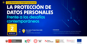 Conferencia presencial "La protección de datos personales. Frente a los desafíos contemporáneos" del MINJUSDH