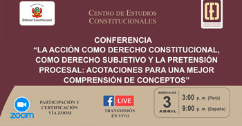 Conferencia online La acción como derecho constitucional, como derecho subjetivo y la pretensión procesal