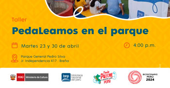 Taller presencial gratis "PedaLeamos en el parque" de la Biblioteca Nacional del Perú - BNP