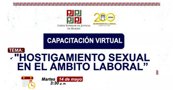 Capacitación online "Hostigamiento Sexual en el Ámbito Laboral" de Corte Superior de Justicia de Huaura