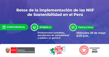 Conferencia online "Retos de la implementación de las NIIF de Sostenibilidad en el Perú" del MEF