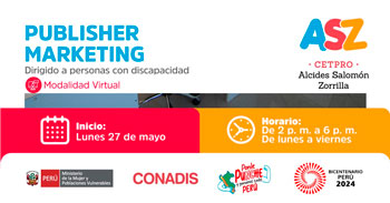 Curso online gratis "Publisher Marketing" del MIMP Conadis