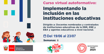 Curso online gratis  "Implementado la inclusión en las instituciones educativas" del MINEDU