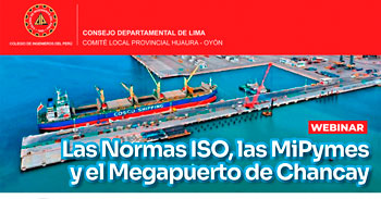  Webinar online gratis  "Las Normas ISO, Las MiPymes y el Megapuerto de Chancay"