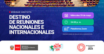 Webinar online "Perú: destino de reuniones nacionales e internacionales"  del MINCETUR