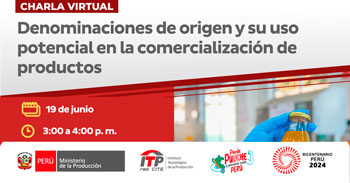  Charla online "Denominaciones de origen y su uso potencial en la comercialización de productos" 