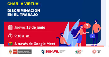 Charla online gratis "Discriminación en el trabajo"  de la SUNAFIL