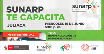 Charla online gratis "Independización de predios rurales" de la SUNARP