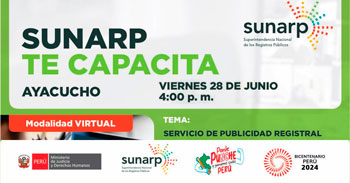 Charla online gratis "Servicio de publicidad registral en línea"  de la SUNARP