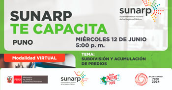 Charla online gratis "Subdivisión y acumulación de predios"  de la SUNARP