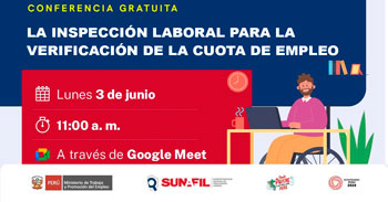 Conferencia online gratis "La inspección laboral para la verificación de la cuota de empleo" de la SUNAFIL