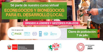 Curso online "Econegocios y bionegocios para el desarrollo local" del Ministerio del Ambiente