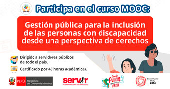 Curso online gratis con certificado Gestión pública para la inclusión de las personas con discapacidad de SERVIR