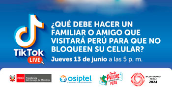 Evento online gratis "¿Que debe hacer un familiar o amigo que visitará perú para que no bloqueen su celular?"