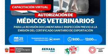Capacitación  online "Autorización de médicos veterinarios"  de SENASA