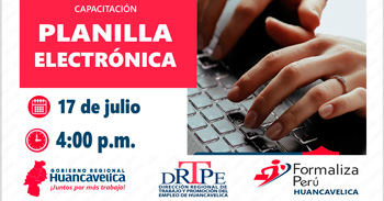  Capacitación online con certificado "Planilla electrónica" de la DRTPE Huancavelica