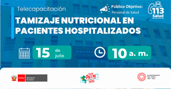 Capacitación online "Tamizaje nutricional en pacientes hospitalizados" del  MINSA