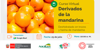 Charla online gratis "Derivados de mandarina" de Agro Rural
