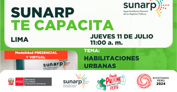 Charla online y presencial gratis "Habilitaciones urbanas" de la SUNARP