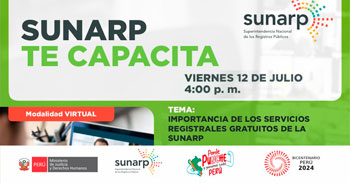 Charla online gratis  Importancia de los servicios registrales gratuitos que te ofrece la Sunarp