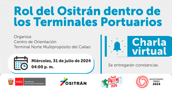 Charla online gratis "Rol del Ositrán dentro de los Terminales Portuarios" de OSITRAN