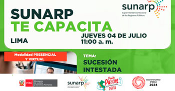 Charla online y presencial gratis "Sucesión intestada" de la SUNARP