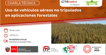  Charla online "Uso de vehículos aéreos no tripulados en aplicaciones forestales"  del CITEmadera