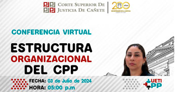  Conferencia online "Estructura Organización del CPP" de la Corte Superior de Justicia de Cañete