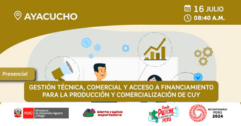 Seminario presencial Gestión técnica, comercial y acceso a financiamiento para la producción y comercialización de cuy