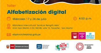 Taller presencial gratis "Alfabetización digital" de la Biblioteca Nacional del Perú - BNP