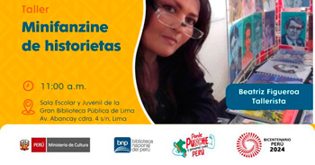 Taller presencial gratis "Minifanzine de historietas" de la Biblioteca Nacional del Perú - BNP