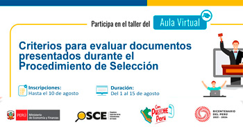  Taller online gratis "Criterios para evaluar documentos presentados durante el procedimiento de selección"
