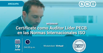 Webinar online "Certifícate como Auditor Líder PECB en las Normas Internacionales ISO" de la SNI