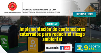 Webinar online gratis "Implementación de Contenedores Soterrados para reducir riesgos Ambientales"