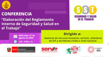 Conferencia online "Elaboración del Reglamento Interno de Seguridad y Salud en el Trabajo" del SERVIR