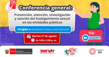 Conferencia online "Prevención y atención del hostigamiento sexual en las entidades públicas"