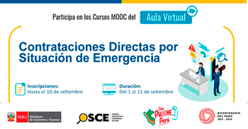 Curso online gratis MOOC "Contrataciones Directas por Situación de Emergencia" del OSCE