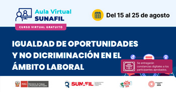 Curso online gratis "Igualdad de oportunidades y no discriminación en el ámbito laboral" de la SUNAFIL